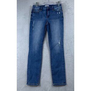 Studio Blue Skinny Jeans Womens Size 27 Mid Rise Distressed ESB01570DK Blue